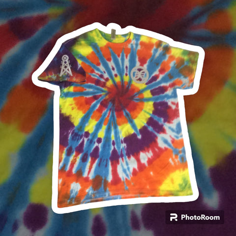 "Radiant with a Flash: Tie Dye Brilliance with Grey Reflective" T-Shirt