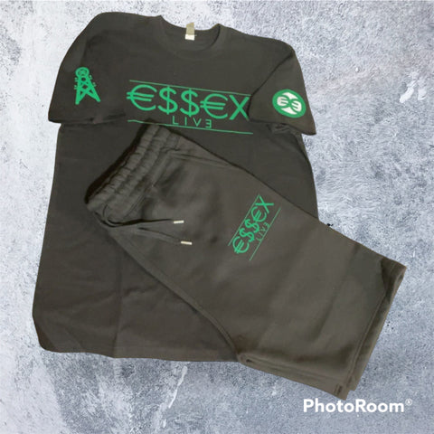 Green w/ Grey Reflective Men's T-shirt/ SweatShort Set